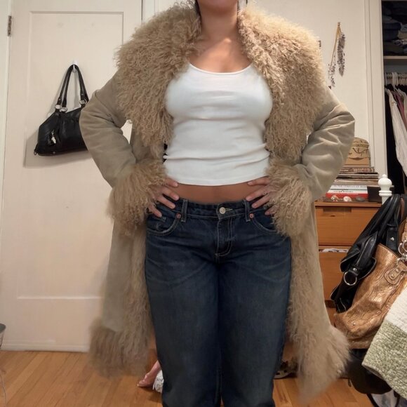 Vintage Genuine Leather Fur Trim Penny Lane Jacket - Picture 4 of 5